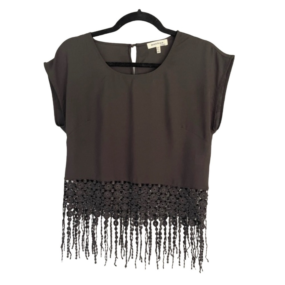 𝅺monteau Crop Top Scoop Neck Blouse